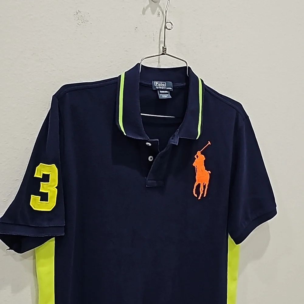 Ralph Lauren men’s big Pony polo XL Navy bright green